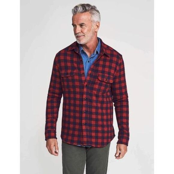 Faherty Other - $178 Faherty Mens Legend Sweater Flannel Shirt Red Black Buffalo Size Large